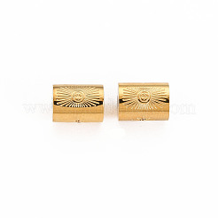 304ステンレススチールビーズ  ラインストーン付き  太陽と星の列  14KGP本金メッキ  8x6mm  穴：1.8mm&nbsp;STAS-S116-295G