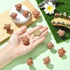 ミニ樹脂製犬用オーナメント 20個、4スタイル  小道具の装飾を装ったドールハウスアクセサリー用  ダークサーモン  24~28x20~31mm  5個/スタイル&nbsp;RESI-CJ0004-84