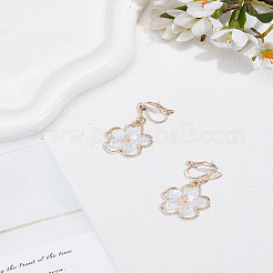 1 Pair Flower Alloy Clip-on Earrings&nbsp;EJEW-LP0007-084