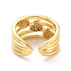 Heart Cubic Zirconia Cuff Finger Ring for Valentine's Day&nbsp;RJEW-C004-04-RS