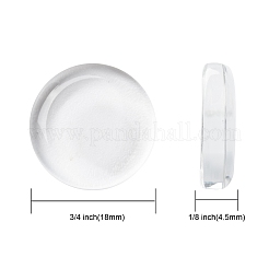 写真クラフトジュエリー作成用の18mm両面フラットラウンド透明ガラスカボション  ガラス小石  18mm  厚さ3mm&nbsp;X-GGLA-S601-1