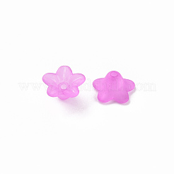 透明なアクリルビーズ  花  艶消し  ミックスカラー  10x5mm  穴：1mm  約4600個/500g&nbsp;PL554-M