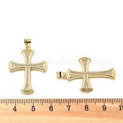 Brass Micro Pave Cubic Zirconia Pendants&nbsp;KK-R229-10G-C