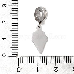 304 ステンレススチール エナメル ヨーロピアン ダングル チャーム  アイスクリームの大きな穴のペンダント  空色  ステンレス鋼色  26.5mm  穴：4.5mm&nbsp;STAS-D153-05C-P