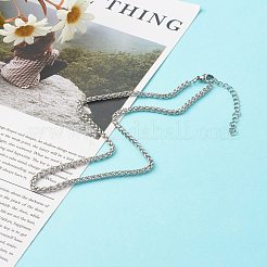 変色しにくい304ステンレススチール製ウィートチェーンネックレス  ステンレス鋼色  15.75インチ（40cm）&nbsp;NJEW-JN03591