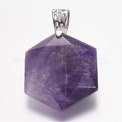 Natural Amethyst Gemstone Pendants&nbsp;G-E338-09K