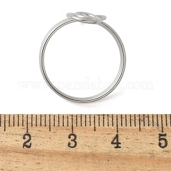 304ステンレススチールラウンドラップオープンカフリング女性用男性用  ステンレス鋼色  内径：17mm&nbsp;RJEW-Z071-02B-P