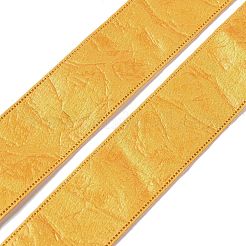 合成皮革ポリエステルリボン  衣服アクセサリー用  ゴールデンロッド  1インチ（25mm）  約20.00ヤード（18.29m）/ロール&nbsp;DIY-R050-02B