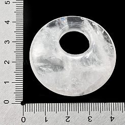 天然石クオーツクリスタルペンダント  フラットラウンド  40~41x8~9mm  穴：12~15mm&nbsp;G-F708-05N