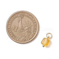 Natural Amber Square Charms&nbsp;PALLOY-JF04834