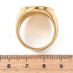 304ステンレススチール指輪  楕円形と聖心  イオンプレーティング（ip）  ゴールドカラー  サイズ8  9~26mm  内径：18mm&nbsp;RJEW-F201-07G