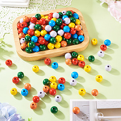 240Pcs 6 Colors Natural Wooden Beads&nbsp;WOOD-TA0002-74A