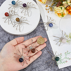 10Pcs Natural & Synthetic Gemstone Spider Display Decorations&nbsp;AJEW-FH00033