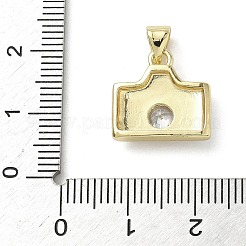 Brass Micro Pave Cubic Zirconia Enamel Camera Charms&nbsp;KK-L248-16G