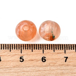 透明なアクリルビーズ  ラウンド  ツートン  トマト  9.5~10mm  穴：2mm  約1000個/500g&nbsp;MACR-K359-49E