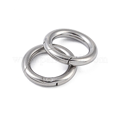 変色しない304ステンレススチールスプリングリング留め具  ステンレス鋼色  18x3mm&nbsp;STAS-B061-01P