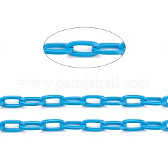 3.28 Feet Eco-friendly Spray Painted Handmade Brass Paperclip Chains&nbsp;X-KK-J276-19-P11