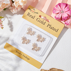 8Pcs Brass Micro Pave Clear Cubic Zirconia Connector Charms&nbsp;KK-BBC0018-59