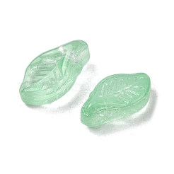 ガラスビーズ  葉  ミディアムアクアマリン  12x6.5x5mm  穴：0.8mm&nbsp;GLAA-D303-08I