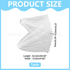 花嫁用ポリエステル製ワンショルダーショール1組  プラスチックパール付き  雪  522x125x6~9.5mm&nbsp;AJEW-ME0002-94B