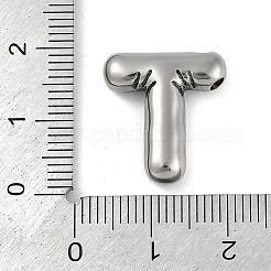 変色防止304ステンレススチールペンダント  文字t  18x16.5x5mm  穴：2mm&nbsp;STAS-K256-25T-P