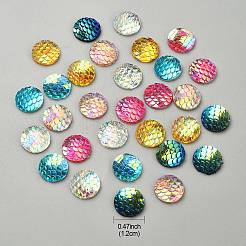 30Pcs 6 Colors Resin Cabochons&nbsp;CRES-YW0001-25