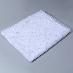 ポリエステル織物  服装アクセサリー  雪の結晶模様  ホワイト  1500mm&nbsp;DIY-WH20025-048A