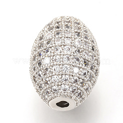 Brass Micro Pave Cubic Zirconia Beads&nbsp;ZIRC-Q013-128P