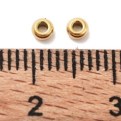 イオンプレーティング（IP）202ステンレス鋼スペーサービーズ  フラットラウンド  ゴールドカラー  3x1.5mm  穴：1.2mm&nbsp;STAS-H152-03B-G