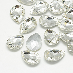 ポイントガラスラインストーンカボション  多面カット  ティアドロップ  ミックスカラー  18x13x5mm&nbsp;RGLA-T081-13x18mm