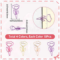 60Pcs 4 Colors Flower Iron Paper Clips&nbsp;AJEW-SP0003-04