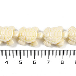 合成サンゴ彫刻ビーズ連売り  染め  カメ  ビスク  18.5x16x7.5mm  穴：1.2mm  約20個/連  13.78''（35センチメートル）&nbsp;CORA-L020-E-06