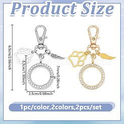 Alloy Crystal Rhinestone Locket Pendant Decorations&nbsp;HJEW-NB00242