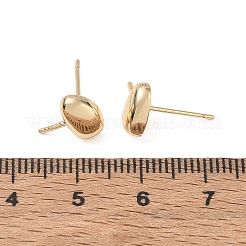 Brass Stud Earring Findings&nbsp;KK-CBABAE6-03LG