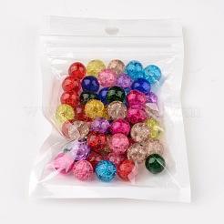 混合クラックルガラスビーズ  ラウンド  10mm  穴：1.3~1.6mm&nbsp;X-CCG-Q001-10mm-M