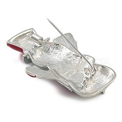 クリスマステーマの合金エナメルブローチ  バックパック服用  雪だるま  プラチナ  43x31mm&nbsp;JEWB-S022-05B-P