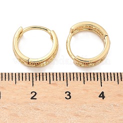 中空花の真鍮フープピアス  ラックめっき  鉛フリー＆カドミウムフリー  長持ちメッキ  18KGP本金メッキ  12.5x13.5x5mm&nbsp;EJEW-Z102-18G