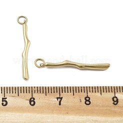 304ステンレスペンダント  ブランチ  丸カン付き  イオンプレーティング（ip）  18KGP本金メッキ  26.5x3.5x2.5mm  穴：2.5mm&nbsp;STAS-D302-10G