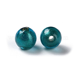 手作りの金砂ランプワーク ビーズ 連  ラウンド  ダークスレートグレー  8mm  穴：1.5mm  約60個/連  17.32''（44センチメートル）&nbsp;LAMP-Z007-07C