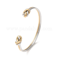 女性用304ステンレススチールカフバングル  ゴールデン·ステンレス鋼色  内径：2.46インチ（6.25cm）&nbsp;SA-CBA2192-07GP