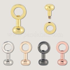 真鍮留め具5色5個  リング  ミックスカラー  20x10x8mm  穴：6mm  1pc /カラー&nbsp;FIND-SP0004-10