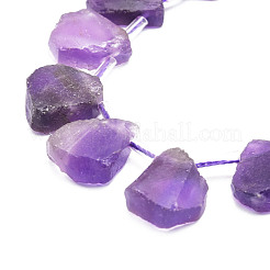 天然石アメジストビーズ連売り  ティアドロップ  12~20x5~15x3~7mm  穴：0.8mm  約24個/連  15.04''（38.2センチメートル）&nbsp;G-E569-R07