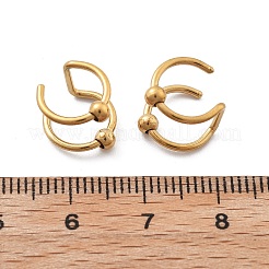 304 Stainless Steel 2 Line Round Clip on Nose Rings&nbsp;AJEW-A062-02G