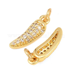 Brass Micro Pave Cubic Zirconia Charms&nbsp;KK-F927-29G