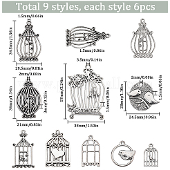 54Pcs 9 Style Tibetan Style Alloy Pendants&nbsp;TIBEP-SC0002-65