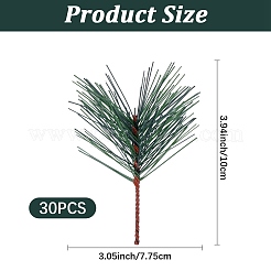 プラスチック製の人工松の枝30個  クリスマスや家庭菜園の装飾に使える緑の植物、松葉  濃い緑  100x77.5x69mm&nbsp;AJEW-CP0009-91
