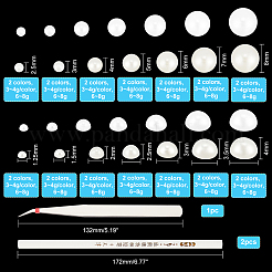 2 Colors ABS Plastic Imitation Pearl Cabochons & No Hole Beads&nbsp;MRMJ-PH0001-47