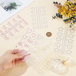 クラフト用アクリルラインストーンステッカー紙シート1袋  混合図形  ミックスカラー  150x90x0.5~3mm  ステッカー：2.5~30.5x2..5~30mm  5個/袋&nbsp;DIY-CP0013-54