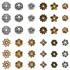 360Pcs 12 Styles Tibetan Style Alloy Bead Caps&nbsp;TIBE-SC0002-38