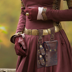 Rectangle PU Leather Medieval Waist Belt Bag with 2Pcs Glass Potion Bottles&nbsp;AJEW-WH0696-581A